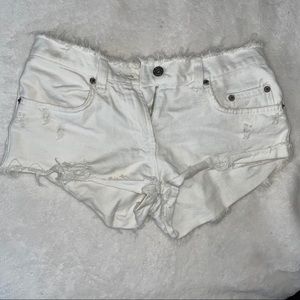 Carmar denim white jean shorts